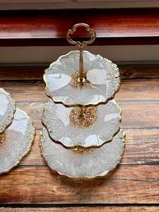 Hermoso Soporte de Resina Ecológico de 2 Piezas para Pastel de Cumpleaños, Exhibición de Postres Hechos a Mano, Decoración para Bodas y Fiestas en el Hogar - Product Image 2