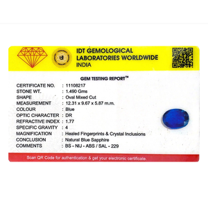 Loose 7.45 Carat Royal Blue Sapphire Gemstone for Fine Jewelry - Product Image 4