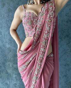 Indian Boutique Stylish Fancy Georgette Saree with Ethnic Design for Party & Wedding Soft Fabric Latest Trendy Women's Wear - Product Image 3