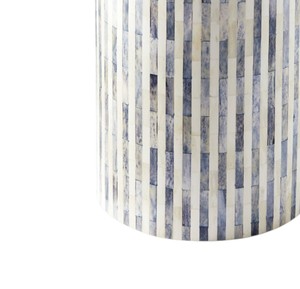 Tabourets cylindriques incrustés de coquillages, mosaïque de nacre naturelle, table de chevet pour la décoration intérieure. - Product Image 2