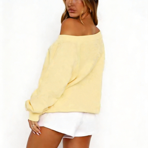 Sweat-shirt d'hiver à manches longues pour femme, pull décontracté et tendance, doux, confortable, coupe ample, idéal pour le quotidien et les week-ends - Product Image 1