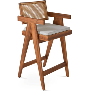 Contemporary Outdoor Bar <b>Chair</b> Set Furniture <b>Stackable</b> Teak Stool for Restaurant Patio and Cafe Furniture - Product Image 1