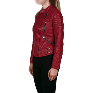 Chaqueta de cuero genuino vintage de diseño a la moda para mujer, de alta demanda, con mangas largas. - Product Image 4