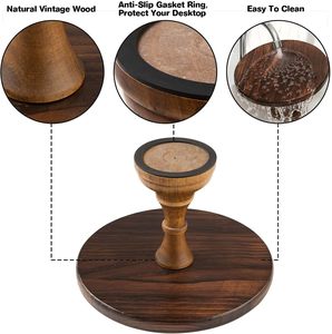 10.2in Wooden <b>Cake</b> <b>Stand</b> Wood Cupcake <b>Stand</b> Detachable with Round Pedestal Holder Display Table Decorating for <b>Cake</b> - Product Image 3