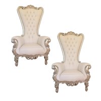 Trône de luxe moderne en bois massif pour roi et reine, couleur personnalisable, pour mariages, hôtels, restaurants et événements