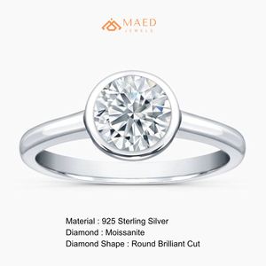 Bague en moissanite sertie de pierres argentées, élégante, pour femme, fiançailles, mariage, anniversaire, bijoux de luxe, style New York, cadeau - Product Image 6