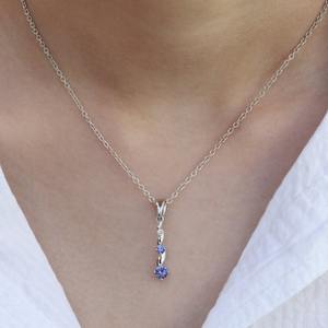 Collier pendentif en tanzanite naturelle, bijou de naissance de décembre pour femme, pierre précieuse bleue, cadeau élégant - Product Image 3