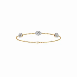 Pulsera de Diamantes Cultivados en Laboratorio con Halo Redondo y en Forma de Pera, Estilo Dew Kissed, en 39 Piezas, para Venta y Exportación - Product Image 1