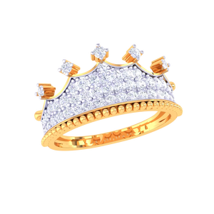 Anillo de Corona de Oro de Lujo para Mujer, Estilo Princesa Elegante, Joyería para Boda y Aniversario - Product Image 5