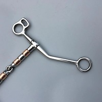 Mors de cheval en acier inoxydable à longue tige, antirouille, facile à installer, robuste avec rouleaux en cuivre, équipement d'équitation
