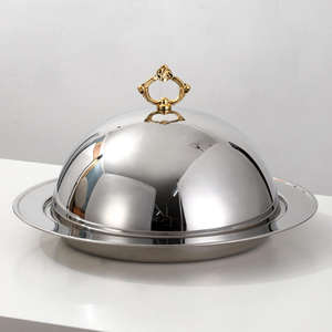 <b>Silver</b> Shiny Color Metal Food Dome Rounded Shape Handmade Luxury Food Dish Affordable Table <b>Top</b> Food Warmer - Product Image 6