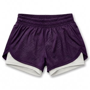 Shorts de sport en mesh 2-en-1 150 GSM en gros avec doublure de compression, logo personnalisé, fabricant OEM - Product Image 1