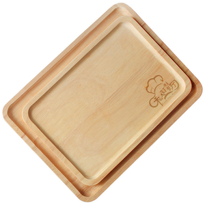 Plateau de service en bois d'hévéa, poli, empilable, moderne, pour cuisine et table, vente en gros pour fabricants - Product Image 3