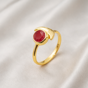 Natural Pink Ruby 925 Sterling Silver <b>Ring</b> Handmade Moon Design Gemstone <b>Ring</b> <b>Adjustable</b> Boho Jewelry Gift for Women Unisex Her - Product Image 3