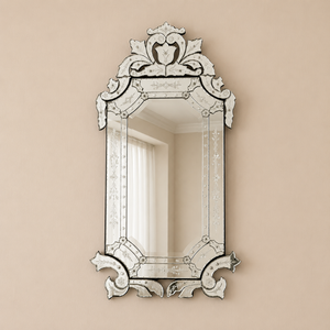 Miroir mural vénitien de style antique haut de gamme |   Miroir décoratif en verre baroque pour salon, chambre et intérieurs d'hôtels de luxe - Product Image 2