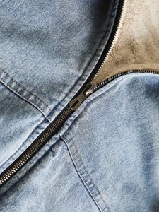Veste en jean pour homme avec doublure polaire, décontractée, bleu délavé, pour adolescents et garçons, vestes et manteaux en jean, veste en jean à fourrure - Product Image 5