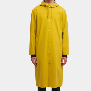 Unisex <b>Long</b> Waterproof Raincoat With Hood And Pockets Green Polyester Outdoor <b>Jacket</b> Regular Fit All Seasons - Product Image 6