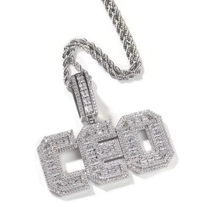 Boss <b>Letter</b> Moissanite Solitaire Pendant Necklace With Sparkling Stone For Special Occasions Available At Best Market Price - Product Image 2