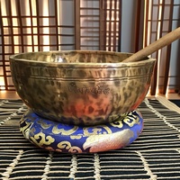 Cuenco de meditación de Buda para manualidades, cuenco tibetano martillado a mano para terapia, cuenco para cantar, trabajo manual especial, sonido muy profundo y largo