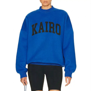 Sweat-shirt col montant essentiel pour l'hiver, coupe oversize, en molleton de coton, pull chaud décontracté, style streetwear tendance - Product Image 6