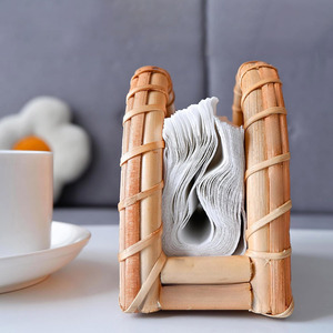 Braided rattan napkin holder container <b>baskets</b> for napkins storage <b>cheap</b> price table decor items - Product Image 6