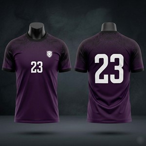 Camiseta Deportiva Morada Oscura Personalizada al por Mayor para Hombre, Transpirable, de Secado Rápido, Manga Corta, con Patrón Geométrico - Product Image 6
