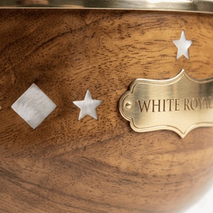 Plat à gratin en bois avec couvercle en laiton, revêtement émaillé, durable, maintien de la chaleur, chauffe-plat, design moderne et luxueux - Product Image 2