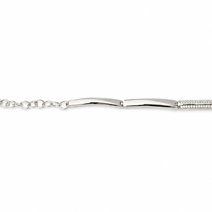 Pulsera de Plata de Ley 925 con Circonita Cúbica para Mujer, Acabado Pulido, Estilo Moderno y Minimalista, Regalo de Joyería, Uso Diario, Estilo Fiesta - Product Image 4