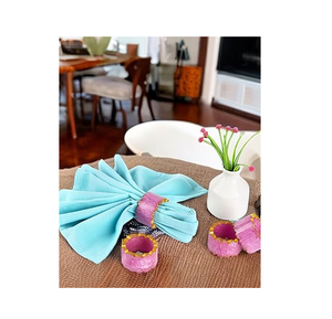 <b>Circle</b> Round Resin Napkin <b>Ring</b> Gold Rim & Epoxy Resin Pink Design Home Hotel Wedding Restaurant Resin Napkin <b>Ring</b> - Product Image 1