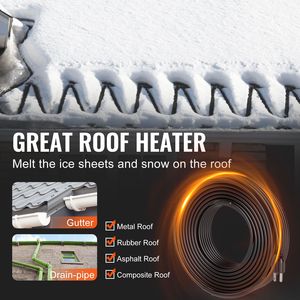 Cavo Riscaldante Autorigenerante da 140FT 5W/FT per Tubi, Nastro Riscaldante per Sciogliere la Neve sul Tetto, Protezione Antigelo per Grondaie - Product Image 4
