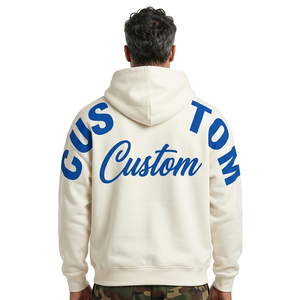 Sweat à capuche OEM entièrement zippé en polaire avec impression graphique personnalisée au dos, coupe oversize décontractée, style streetwear, sweats à capuche vierges, fabricant de marque privée - Product Image 1