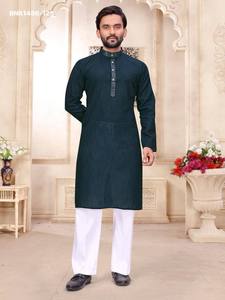 New Elegance Dressing Trend Linen with Zari Weaving <b>Man's</b> <b>Kurta</b> & Woman's Saree Combo-Collection Supplier from India - Product Image 3