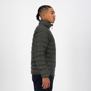 Chaqueta acolchada de lana de color liso con cremallera para hombre, estilo urbano, cuello alto, logotipo personalizado, gruesa y cálida, para invierno, venta al por mayor - Product Image 2