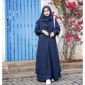 Elegant Muslim Malaysian Niqab Hijab Full Face Coverage Nida Fabric in Solid Colors Polyester Chiffon Scarves for Women Children - Product Image 1