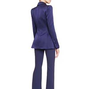 Acheter Customiser Costume à Manches Longues en Velours pour Femmes Vêtements de Cérémonie Simple Breasted New Design Office Ladies Blazer Jacket Woven - Product Image 2