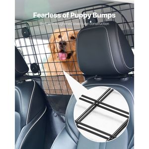 Barrière de voiture robuste pour chien, réglable de 35,4 à 60,6 pouces, séparateur de voiture en treillis métallique, ajustement universel pour installation sur siège avant, convient aussi aux chats - Product Image 5