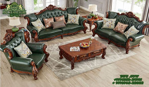 Muebles de sala de estar de aspecto clásico antiguo, conjunto de sofá de aspecto tradicional marrón para el hogar, 5 plazas - Product Image 2