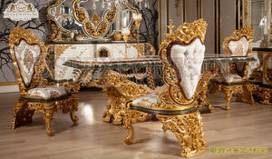 Juego de Comedor de Estilo Turco con Tallado Pesado, Seis Plazas, Mesa de Comedor Barroca de Lujo con Acabado Dorado, Elegante Comedor - Product Image 3