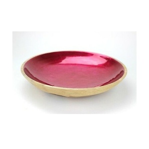Bol à salade de fruits en bois émaillé ovale fait à la main en aluminium antique designer classique élégant logo personnalisé - Product Image 2