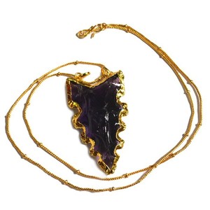 Buy Online Amethyst Classical American Arrowheads Necklace : Amethyst Classical American Arrowheads Necklace for Sale - Product Image 1