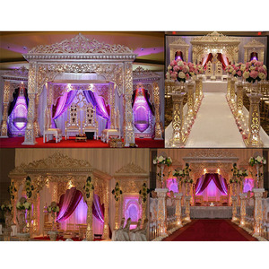Decoración de Mandap para Bodas de Ensueño, Fascinante Decoración de Mandap para Bodas Indias, Decoración de Mandap para Bodas en Interiores de Bollywood, Instalación de Mandap para Bodas en Nueva York - Product Image 1