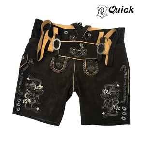 Short de travail bavarois en daim véritable unisexe brodé en cuir taille moyenne en coton pour hommes Lederhosen automne saison taille pour hommes - Product Image 5