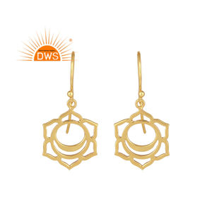 Svadisthana <b>Chakra</b> Earrings 18k Gold Plated Silver <b>Jewelry</b> Wholesale 925 Sterling Silver Earrings for Women Gift for Her - Product Image 1