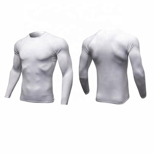 Unisex Custom Sublimation Printed Spandex/Nylon Sports Gym Shirts Running Long Sleeve Fitness <b>Compression</b> Base Layer Muscle Tops - Product Image 1
