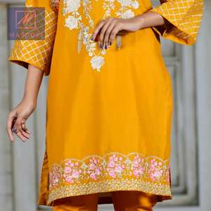 Kurti Indio Moderno para Fiesta, Hecho a Mano con Hilo, para Mujer, 5 Colores, Algodón Premium, Colección 2025, Masoori - Product Image 4