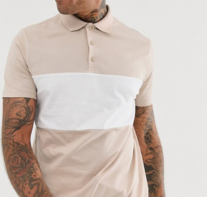 Camiseta de bambú para hombre, camiseta transpirable con cuello de Polo y bloque de Color, venta al por mayor - Product Image 2