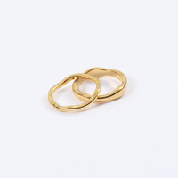 Bague en acier inoxydable plaqué or 18K, anneau avec ondulations irrégulières, empilables, pour femmes, expédition depuis la France