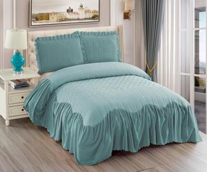NEW ARRIVAL LA VICTORIYA KING SIZE SOLID <b>BED</b> COVER WITH PILLOW SET - Product Image 6