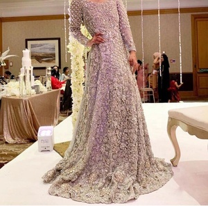 Robe de mariage et de soirée pakistanaise indienne de luxe-Robe longue avec perles de verre en cristal ornées de travail 2019 - Product Image 1