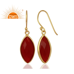 Naturel Nanette Coupe Rouge Onyx Pierres Précieuses Balancent Fournisseur 14k Plaqué Or 925 Sterling Boucles D'oreilles En Argent Bijoux Grossiste - Product Image 4
